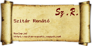 Szitár Renátó névjegykártya