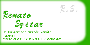 renato szitar business card